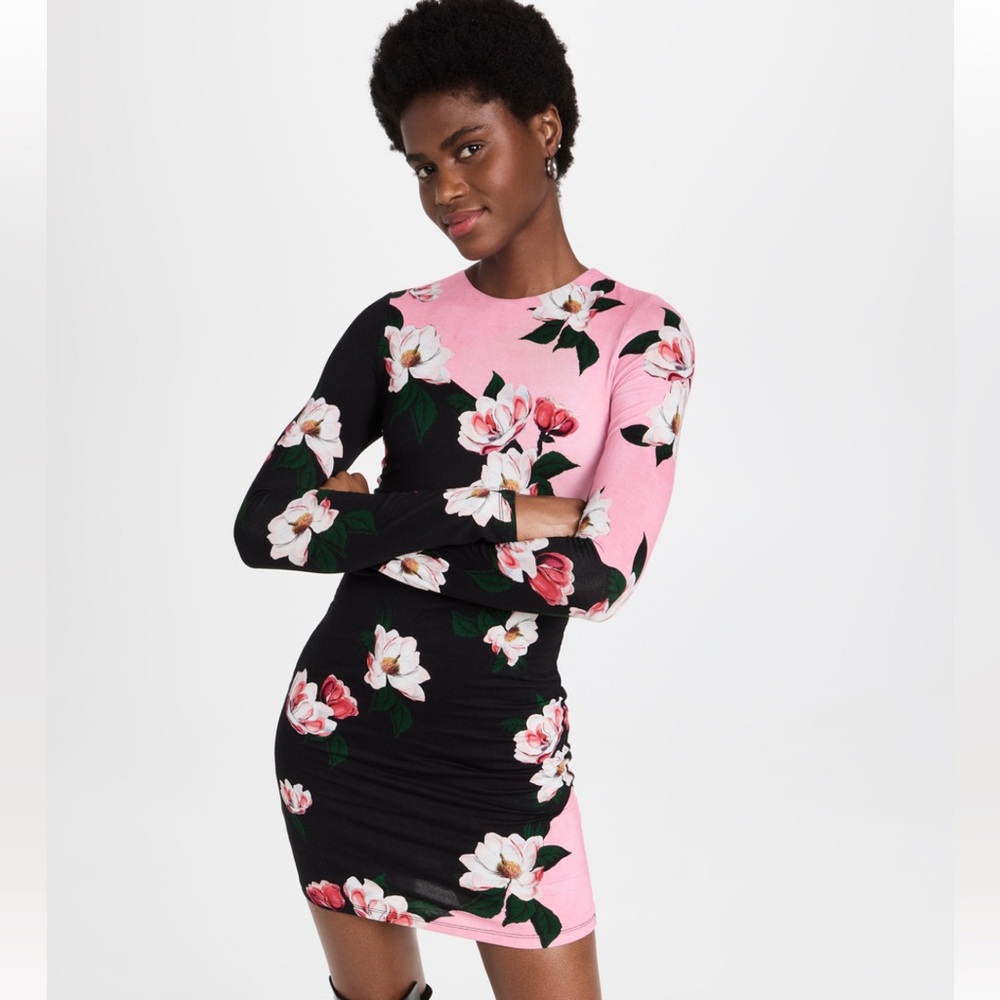 Alice + Olivia Delora Crew Neck Mini Dress